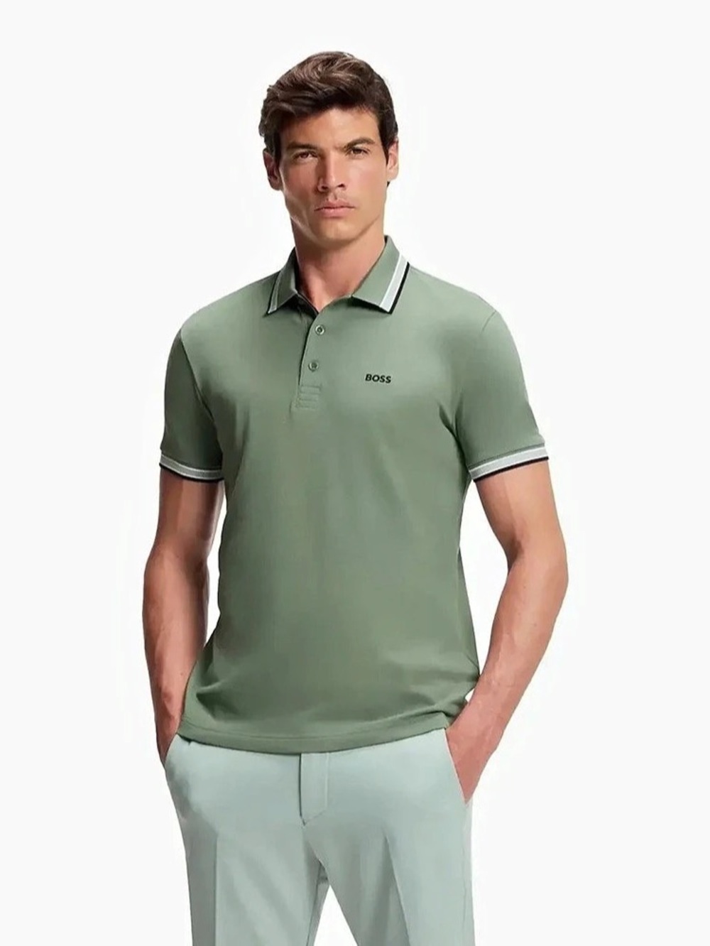 BOSS Men's Green Polo Like New